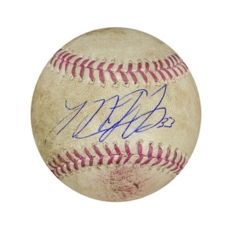 Matt Harvey Autographed Game Used Mother Day Breast Cancer Logo Baseball (MLB Authenticated)